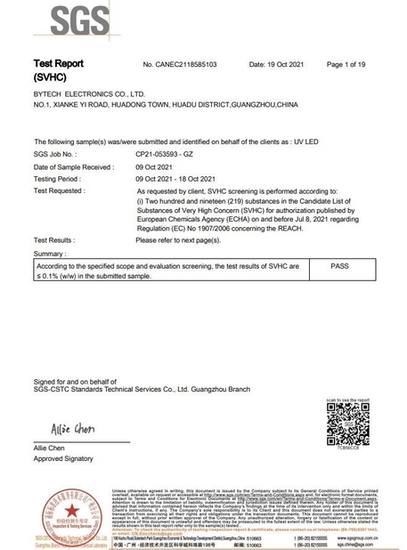 China Bytech Electronics Co., Ltd. Certification